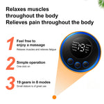 Mini Masajeador Eléctrico EMS – Portátil para Cuello, Espalda y Cuerpo | 8 Modos | Alivio Muscular y Estrés