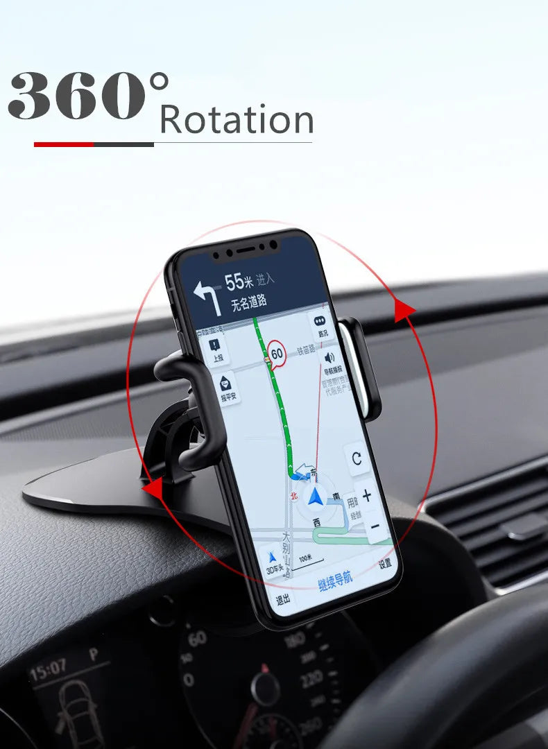 Soporte Universal para Celular en Auto – Rotación 360° | Montaje en Tablero o Parabrisas