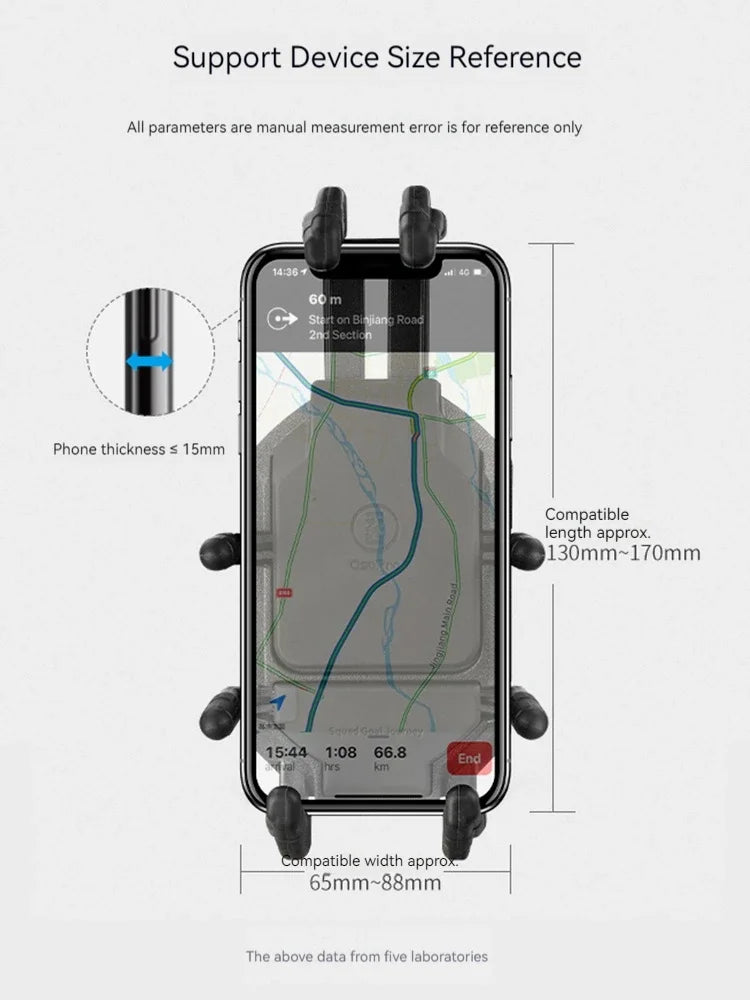 Soporte Premium para Celular CFMOTO 450SR – Amortiguador Antivibración y Giro 360° para Navegación Segura en Moto