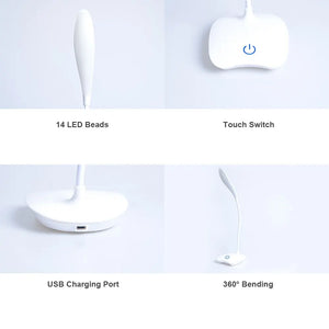 💡 Lámpara LED Recargable de Escritorio | Luz Nocturna de Protección Ocular para Estudio y Dormitorio
