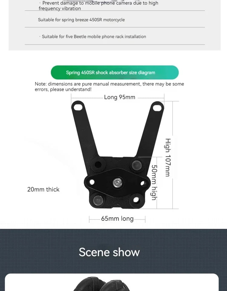 Soporte Premium para Celular CFMOTO 450SR – Amortiguador Antivibración y Giro 360° para Navegación Segura en Moto