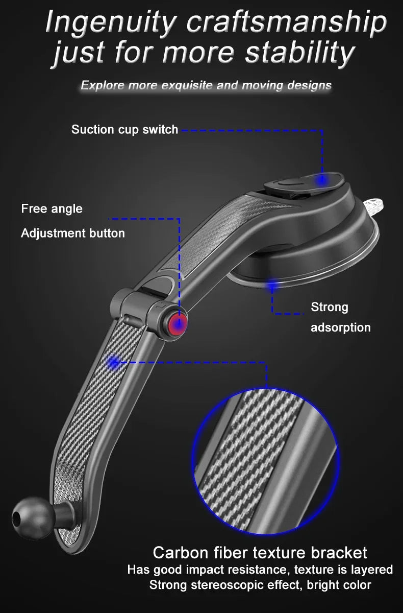 Soporte Universal para Celular con Ventosa 360° | Auto, Parabrisas o Tablero – Compatible con iPhone y Android