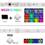Tira LED RGB - RGBW - WS2812 con Control por App y Control Remoto – Decoración para Recámara