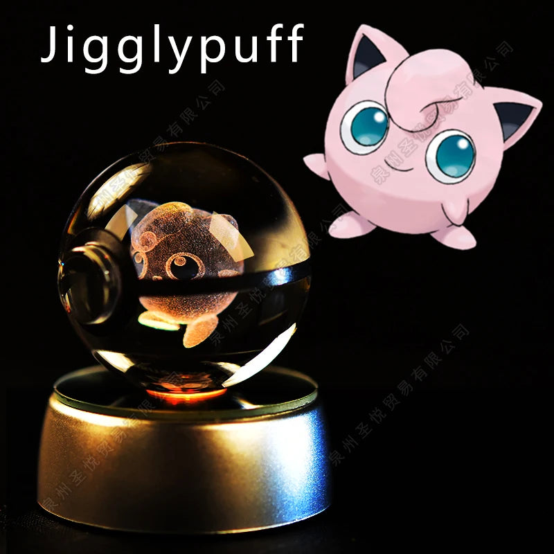 Lámpara Pokebola LED 3D con Base Multicolor | Pikachu, Mewtwo, Gengar, Snorlax y más