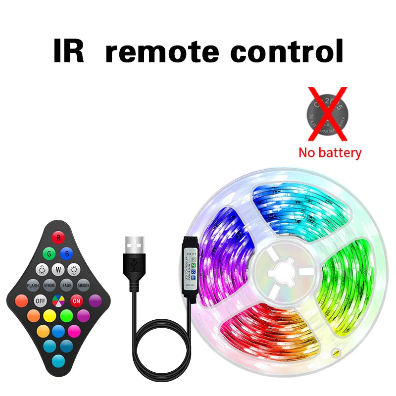 Tira LED RGB - RGBW - WS2812 con Control por App y Control Remoto – Decoración para Recámara