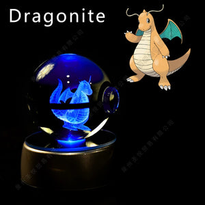 Lámpara Pokebola LED 3D con Base Multicolor | Pikachu, Mewtwo, Gengar, Snorlax y más