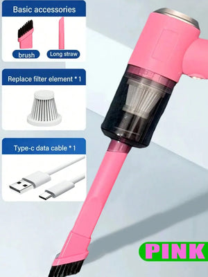 Aspiradora 3 en 1 Portátil con Succión y Soplado – Recargable por USB para Auto y Hogar