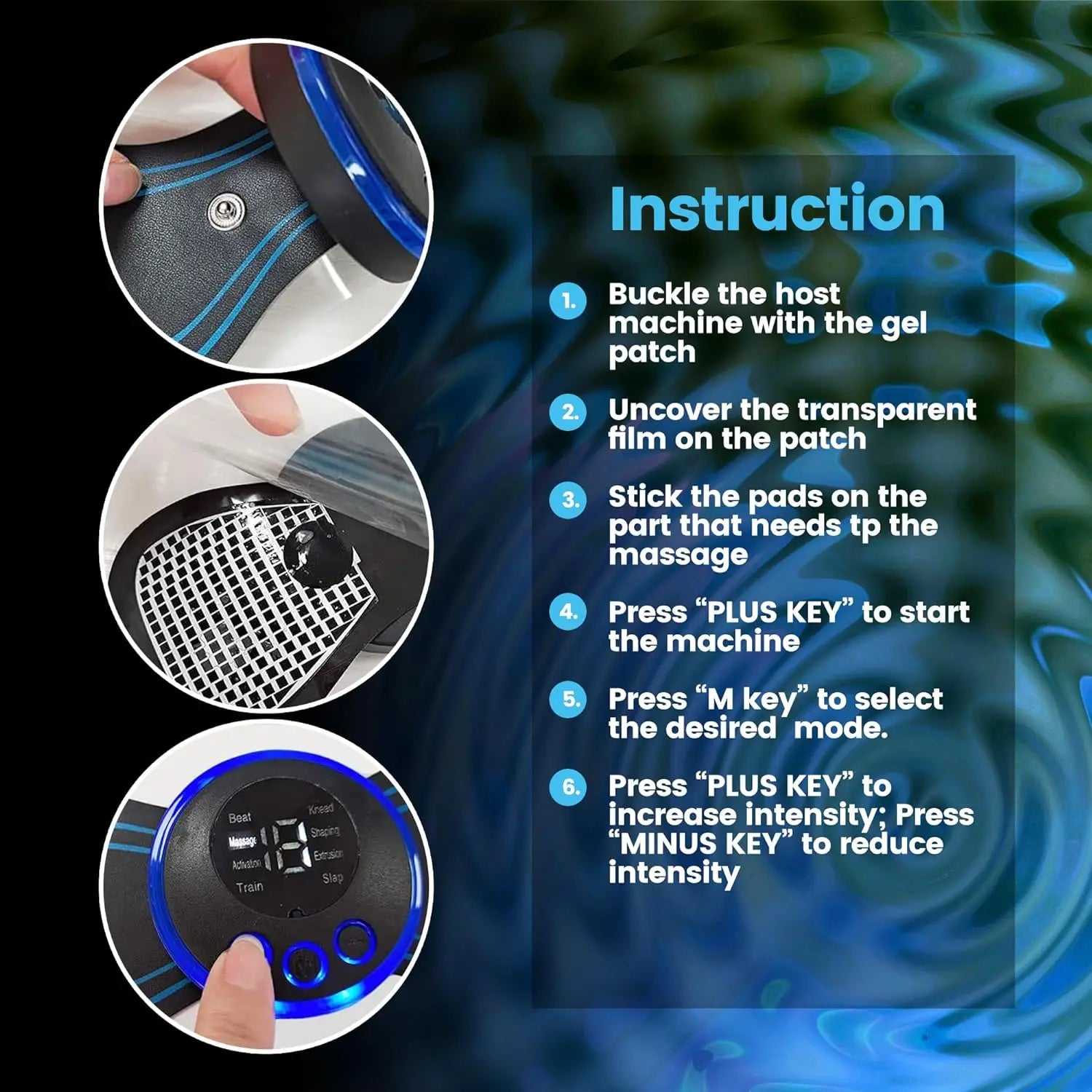 Mini Masajeador Eléctrico EMS – Portátil para Cuello, Espalda y Cuerpo | 8 Modos | Alivio Muscular y Estrés