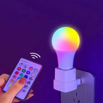 Foco LED RGB 16 Colores con Control Remoto – E27 220V, Luz Multicolor Regulable, 8W, Ambiente Inteligente