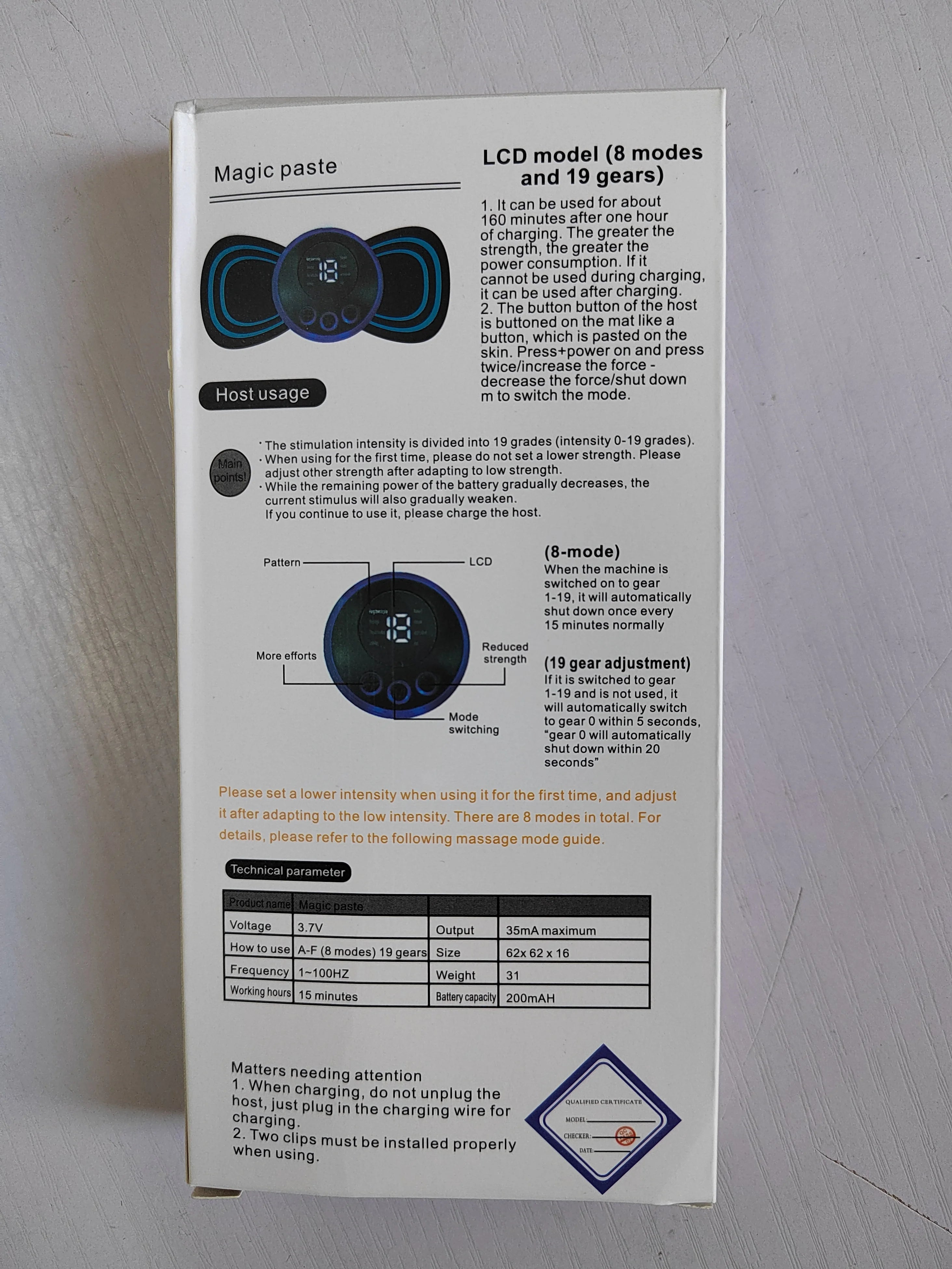 Mini Masajeador Eléctrico EMS – Portátil para Cuello, Espalda y Cuerpo | 8 Modos | Alivio Muscular y Estrés