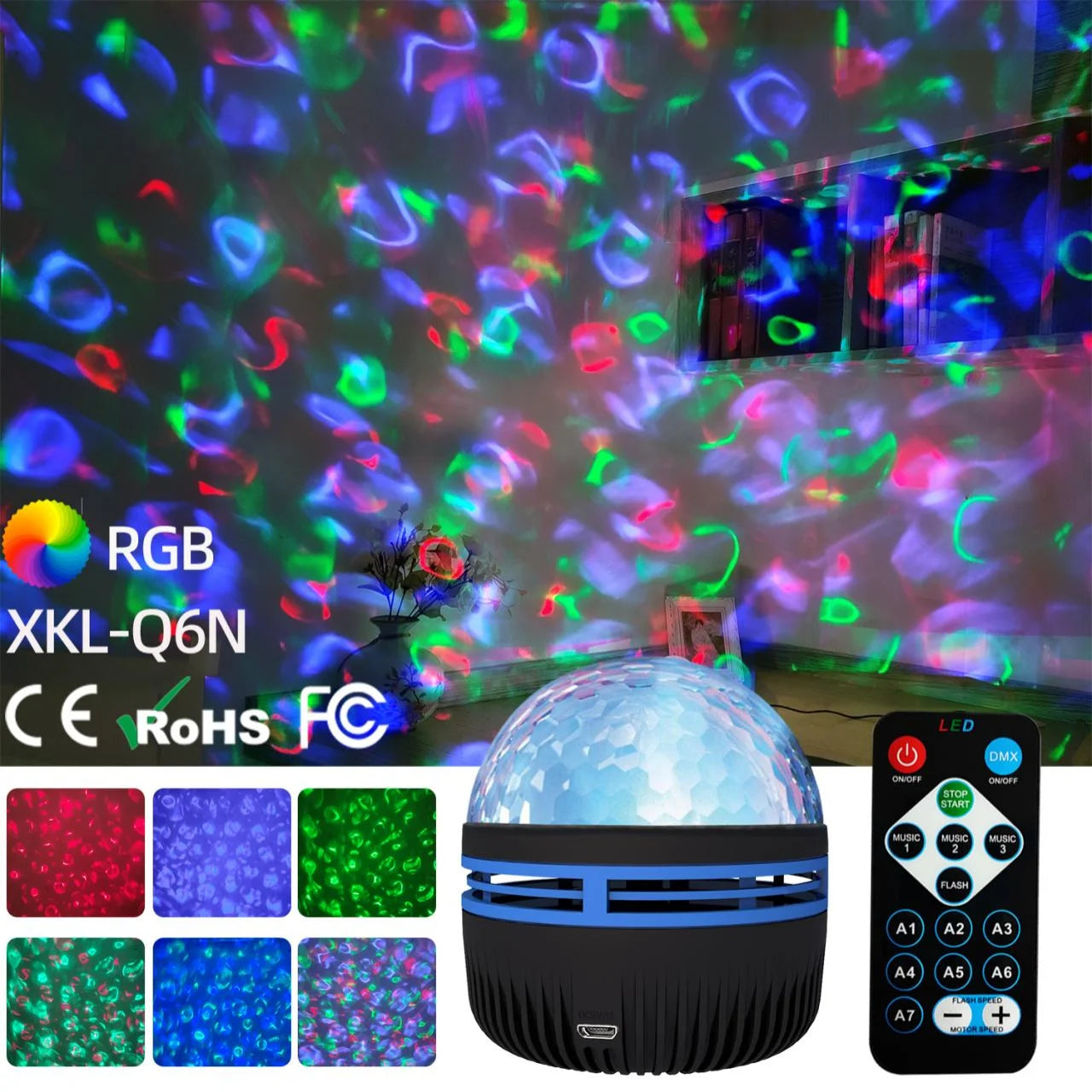 Proyector LED Cielo Estrellado – Luz Nocturna con Control Remoto | USB 5V | Ideal para Cuartos, Niños y Regalos Originales