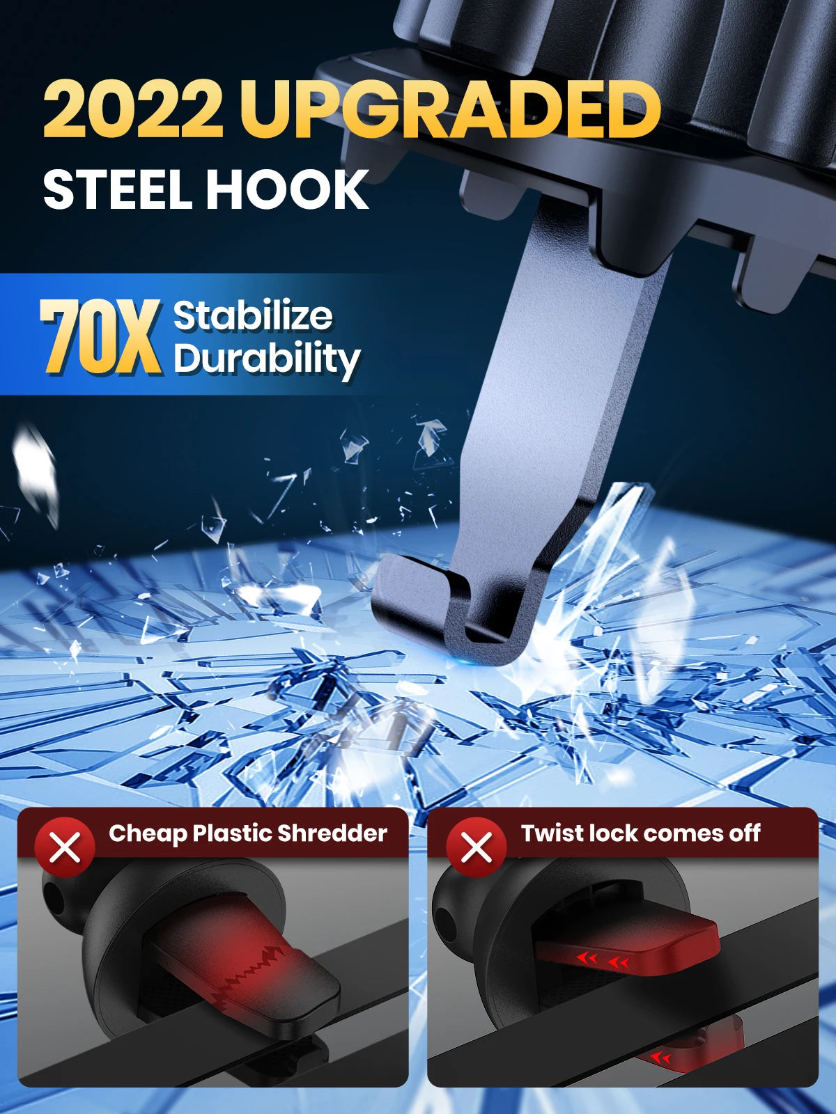 Soporte TOPK para Celular en Auto – Montaje en Ventila de Aire | Compatible con Teléfonos Grandes (4.5''–6.7")