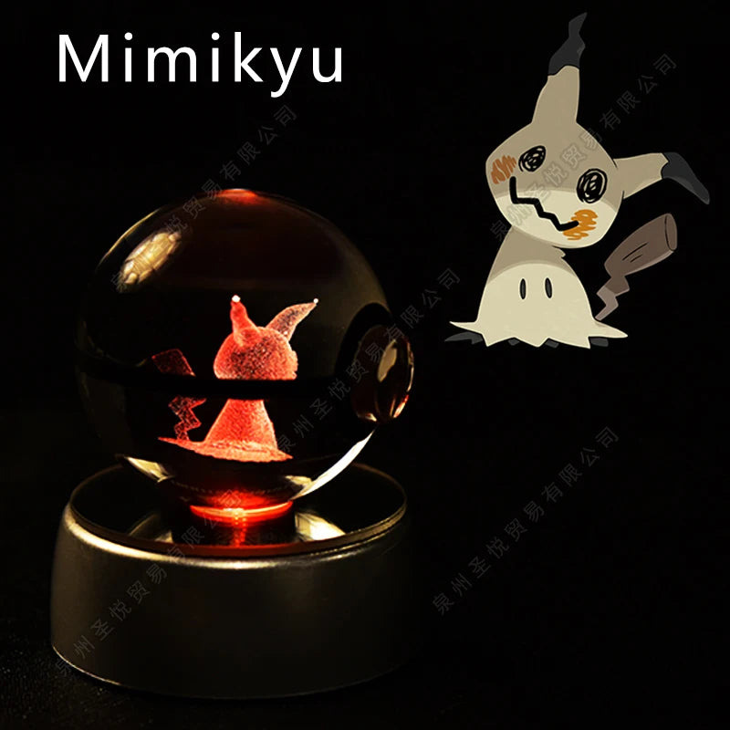 Lámpara Pokebola LED 3D con Base Multicolor | Pikachu, Mewtwo, Gengar, Snorlax y más