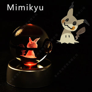 Lámpara Pokebola LED 3D con Base Multicolor | Pikachu, Mewtwo, Gengar, Snorlax y más
