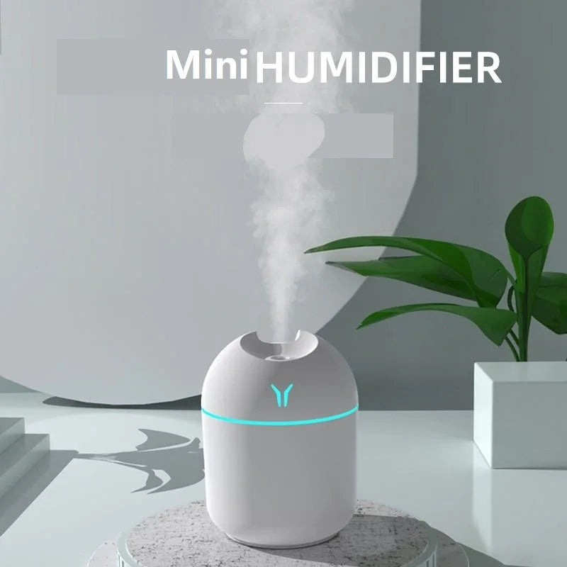 Mini Humidificador USB 250 ml – Difusor Ultrasónico Silencioso con Luz LED para Aromaterapia | Hogar, Oficina o Auto
