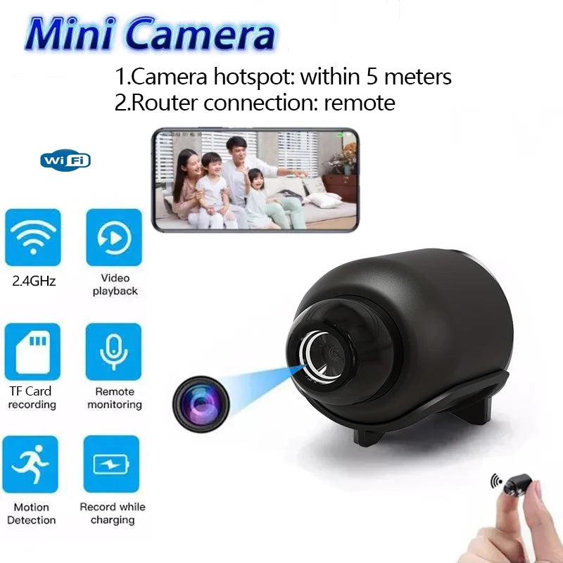 Mini Cámara X5 1080P con Visión Nocturna y Detección de Movimiento – WiFi Inalámbrica, Portátil, Vigilancia desde App Móvil