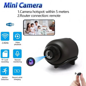 Mini Cámara X5 1080P con Visión Nocturna y Detección de Movimiento – WiFi Inalámbrica, Portátil, Vigilancia desde App Móvil