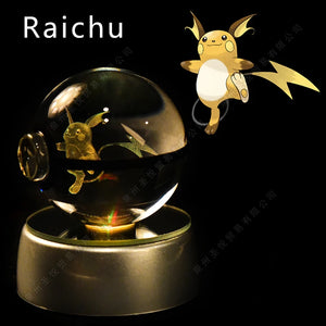 Lámpara Pokebola LED 3D con Base Multicolor | Pikachu, Mewtwo, Gengar, Snorlax y más