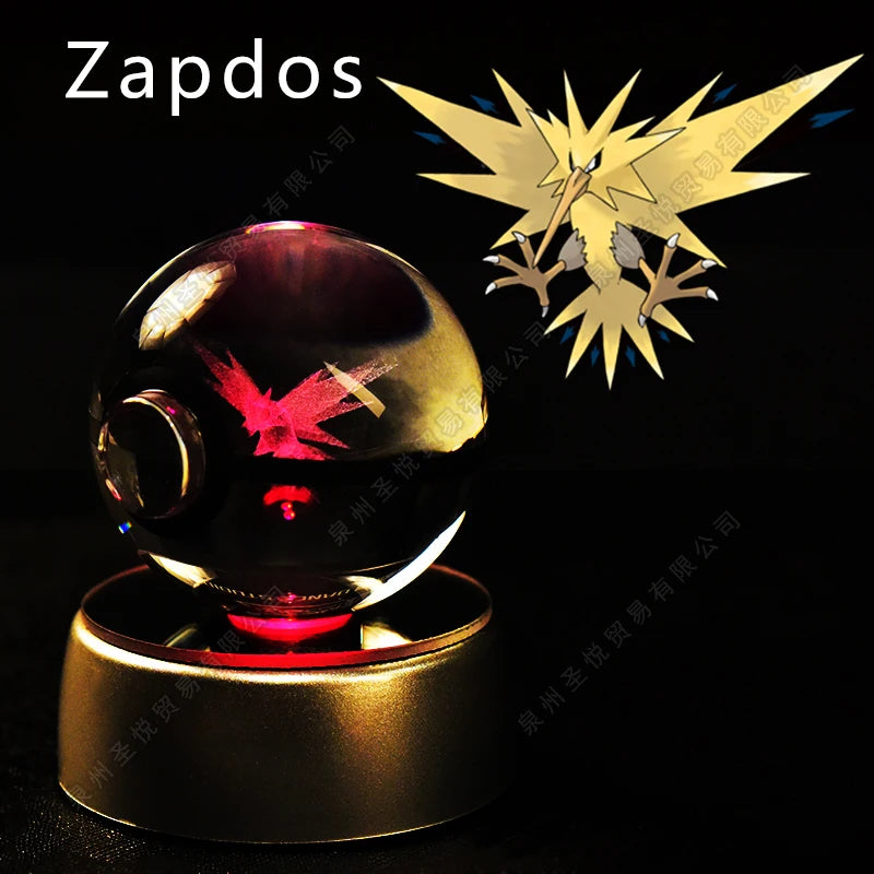 Lámpara Pokebola LED 3D con Base Multicolor | Pikachu, Mewtwo, Gengar, Snorlax y más