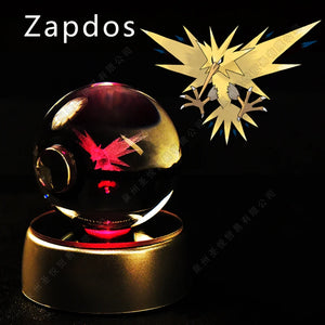 Lámpara Pokebola LED 3D con Base Multicolor | Pikachu, Mewtwo, Gengar, Snorlax y más