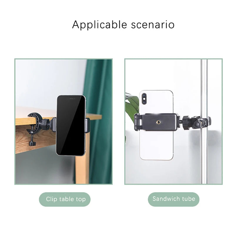 Soporte Universal para Celular con Clip Giratorio 360° | Montura para Trípode, Micrófono y Más