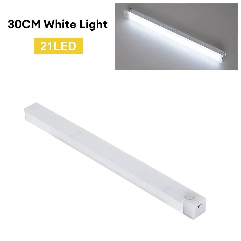 Luz Nocturna LED con Sensor de Movimiento Recargable USB Tipo C – Para Armarios, Escaleras y Cocina