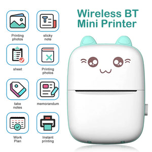 Mini Impresora Térmica Portátil Bluetooth | Sin Tinta, Recargable y Multifuncional para Fotos, Notas y Estudio