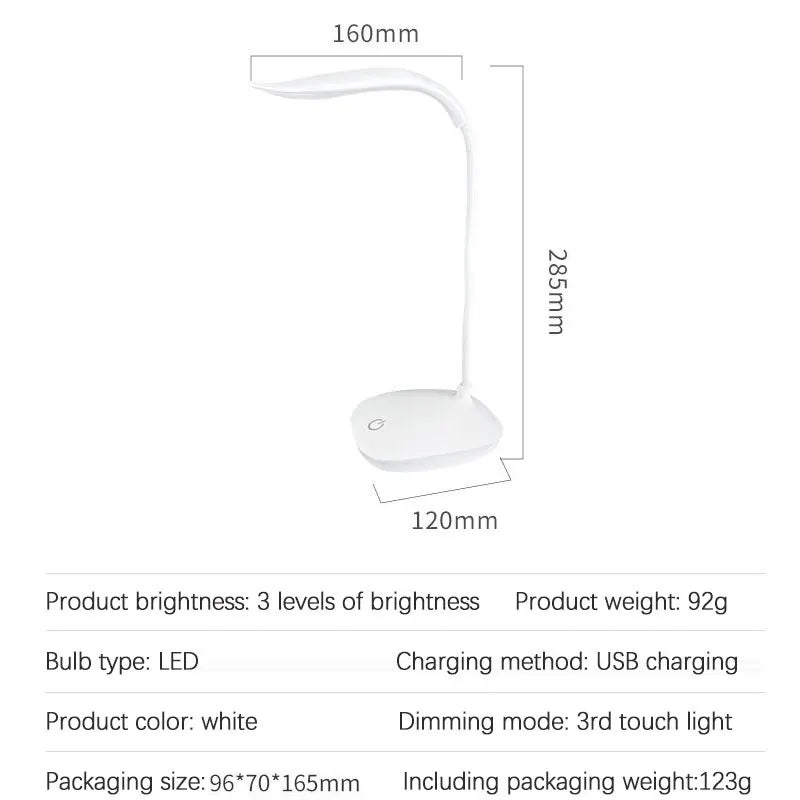 💡 Lámpara LED Recargable de Escritorio | Luz Nocturna de Protección Ocular para Estudio y Dormitorio