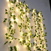 Guirnalda de Luces LED con Hojas Verdes – Enredadera Decorativa a Pilas para Navidad, Bodas y Hogar