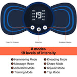 Mini Masajeador Eléctrico EMS – Portátil para Cuello, Espalda y Cuerpo | 8 Modos | Alivio Muscular y Estrés
