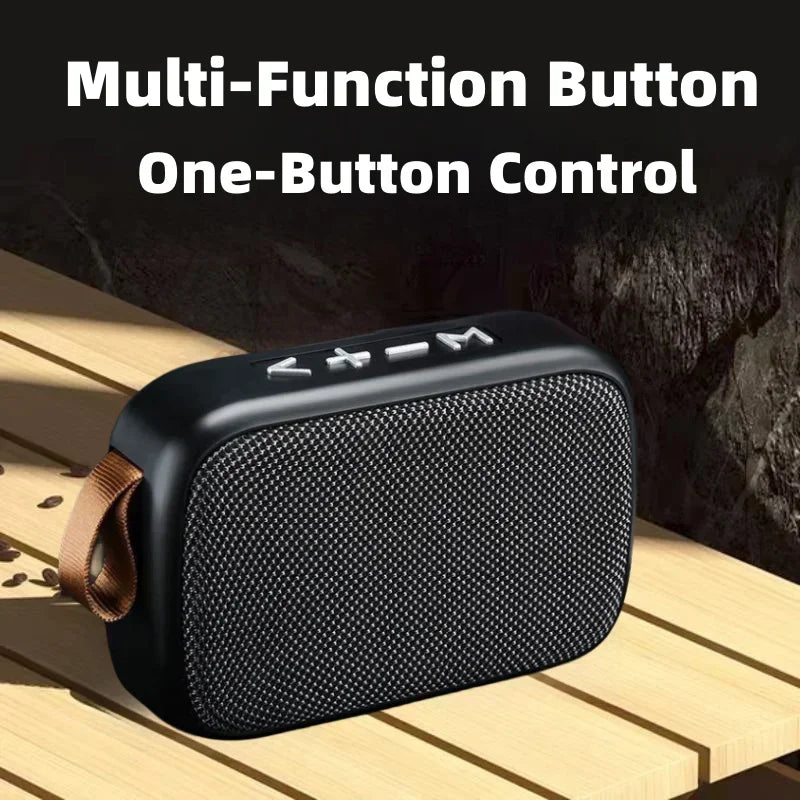 Bocina Bluetooth 5.0 Portátil – Altavoz Inalámbrico Estéreo con Sonido 3D, Tarjeta TF, Radio FM y Diseño Compacto