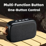 Bocina Bluetooth 5.0 Portátil – Altavoz Inalámbrico Estéreo con Sonido 3D, Tarjeta TF, Radio FM y Diseño Compacto