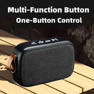 Bocina Bluetooth 5.0 Portátil – Altavoz Inalámbrico Estéreo con Sonido 3D, Tarjeta TF, Radio FM y Diseño Compacto