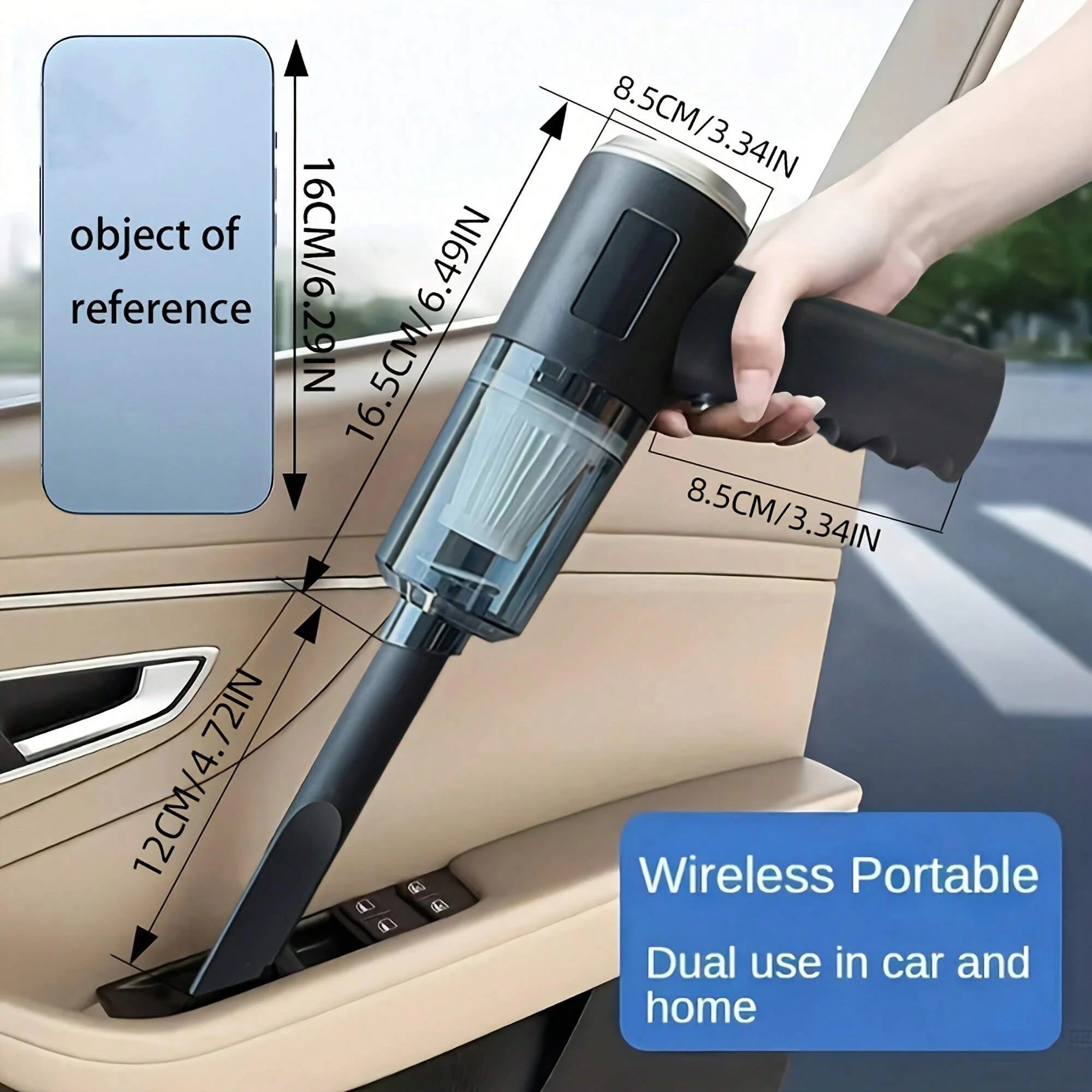 Aspiradora 3 en 1 Portátil con Succión y Soplado – Recargable por USB para Auto y Hogar