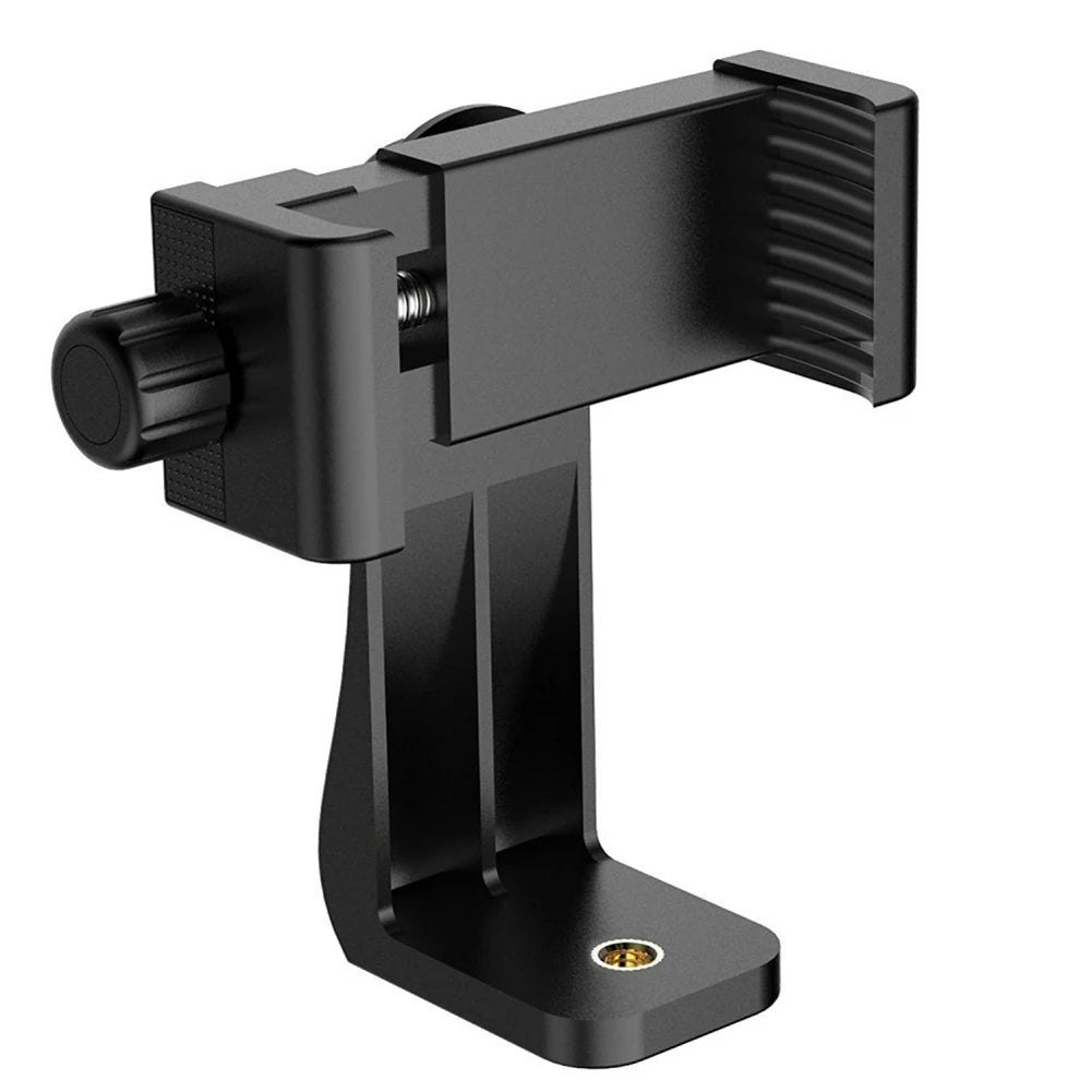Soporte Universal para Celular con Giro 360° – Montura para Trípode con Rosca 1/4 para Grabación, Streaming o Escritorio