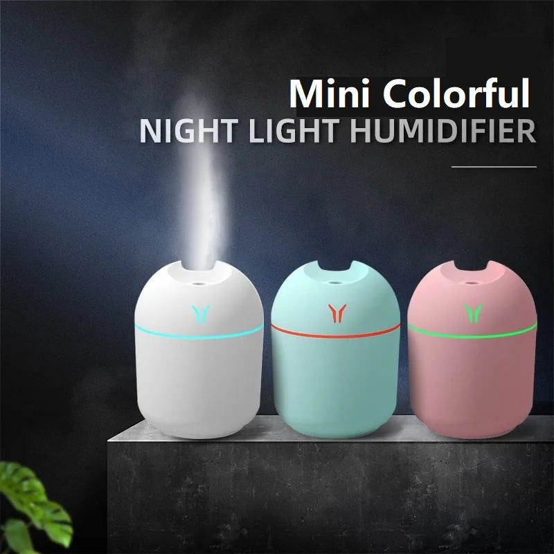 Mini Humidificador USB 250 ml – Difusor Ultrasónico Silencioso con Luz LED para Aromaterapia | Hogar, Oficina o Auto