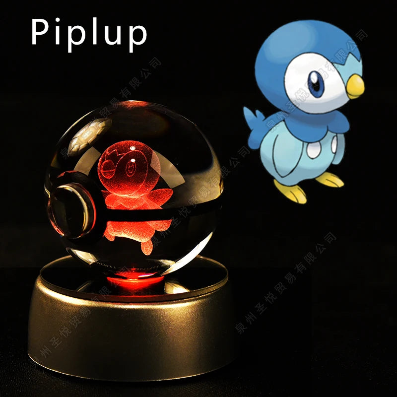 Lámpara Pokebola LED 3D con Base Multicolor | Pikachu, Mewtwo, Gengar, Snorlax y más
