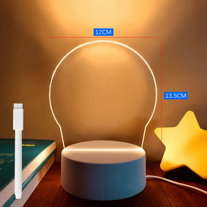 Lámpara LED de Acrílico con Mensajes – Tablero de Notas Luminoso USB con Pluma