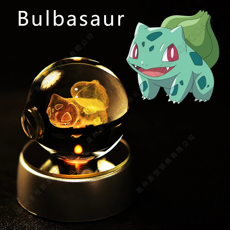 Lámpara Pokebola LED 3D con Base Multicolor | Pikachu, Mewtwo, Gengar, Snorlax y más