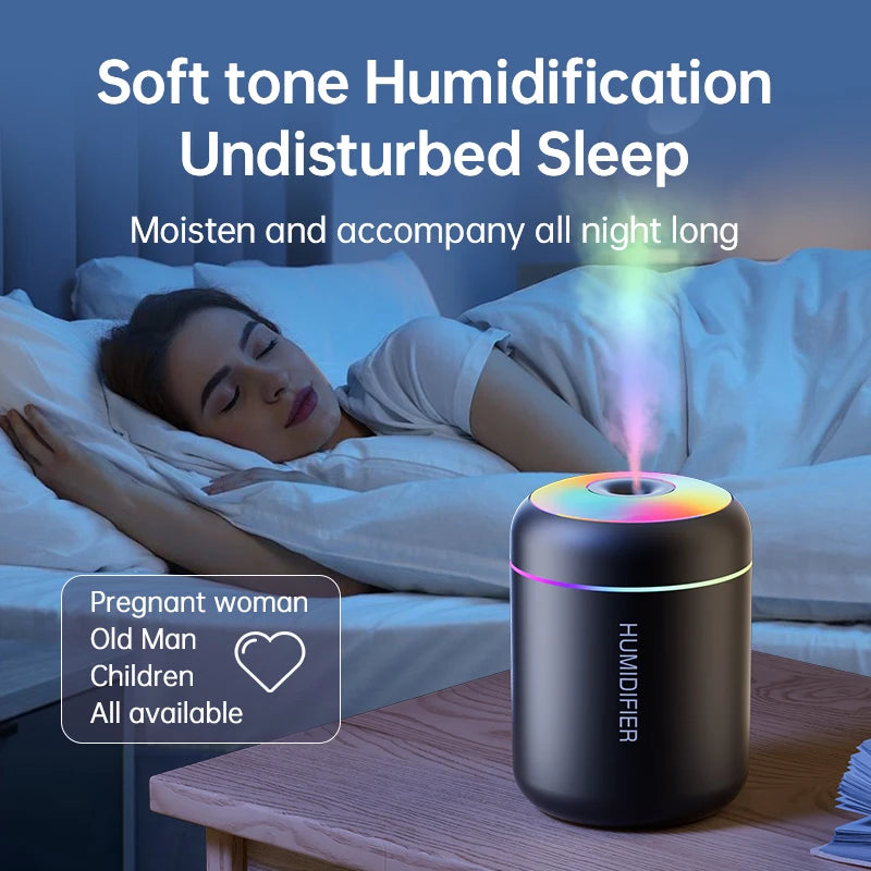 Mini Humidificador Aromaterapia 180 ml – Difusor USB con Luz LED para Casa, Auto o Recámara