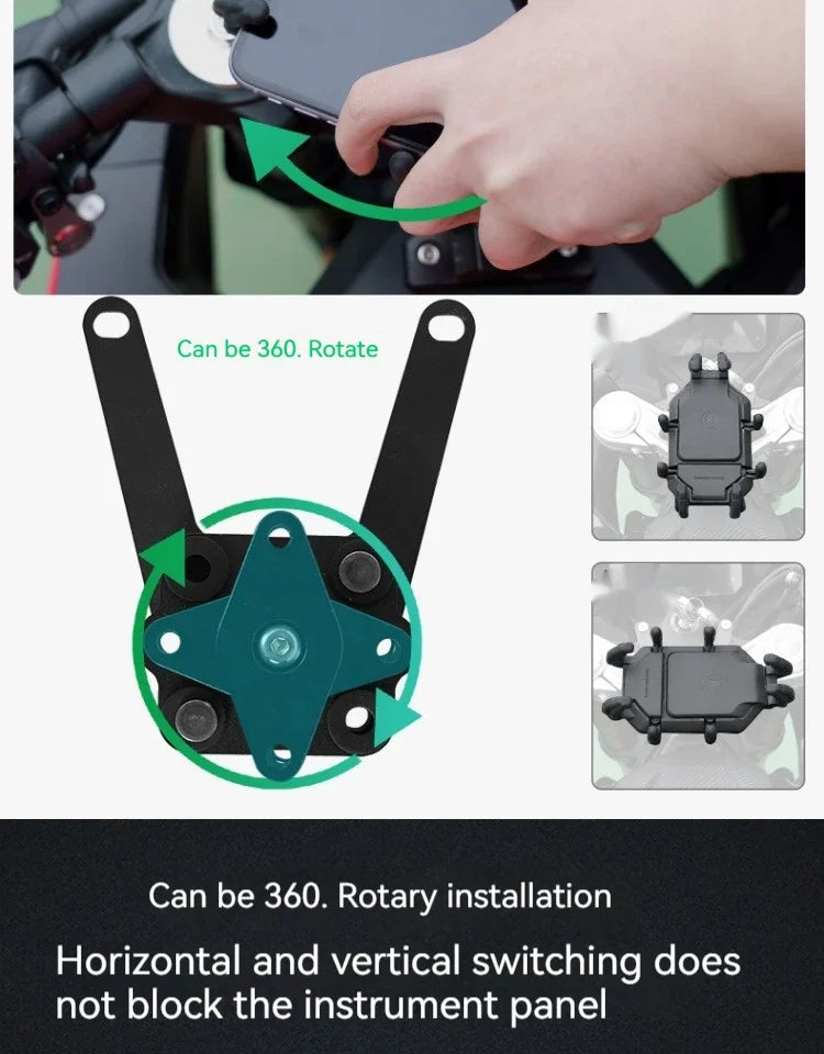 Soporte Premium para Celular CFMOTO 450SR – Amortiguador Antivibración y Giro 360° para Navegación Segura en Moto