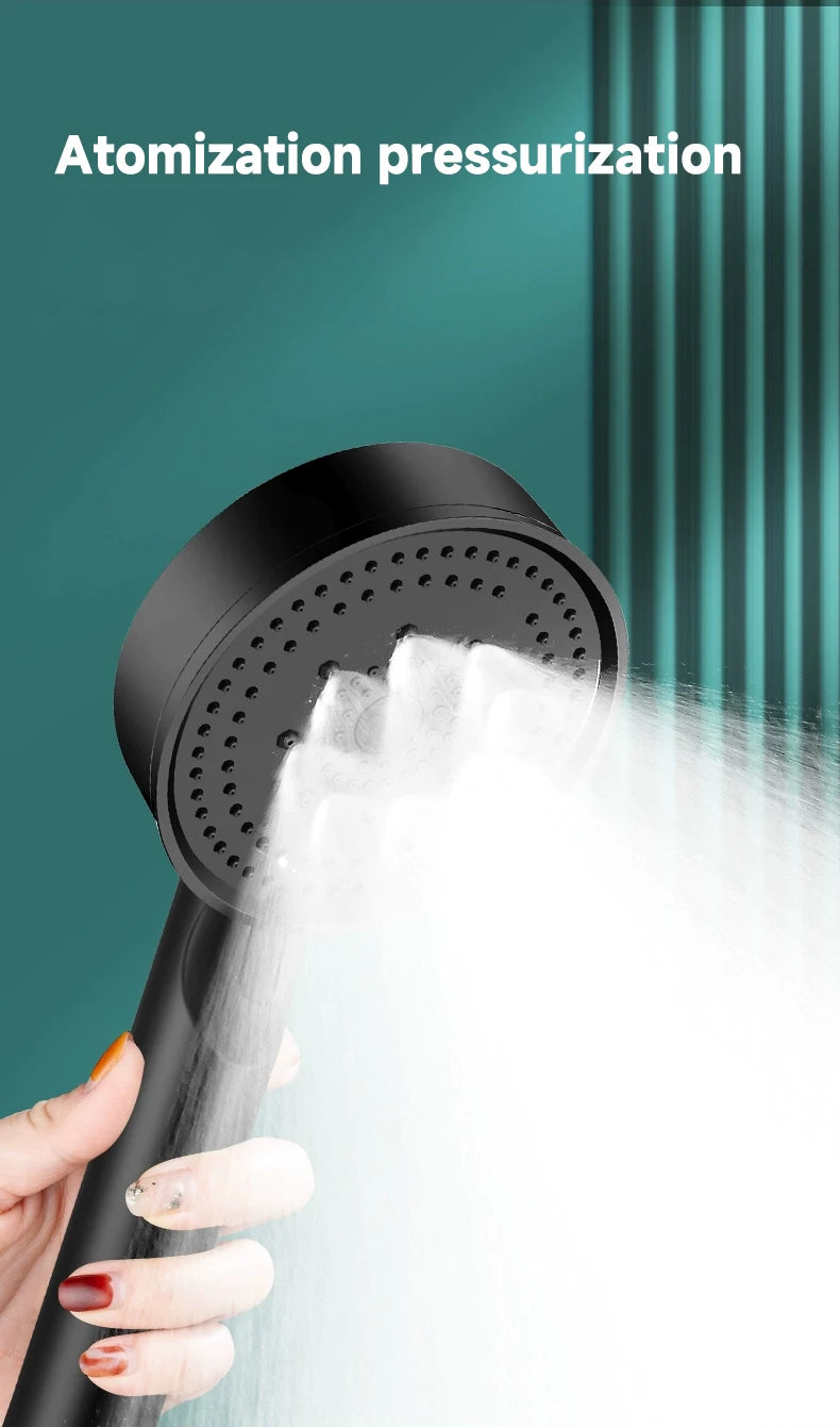 Regadera de Mano con Aumento de Presión – 6 Modos Ajustables | Cabezal de Ducha de Alta Potencia con Función de Masaje y Ahorro de Agua
