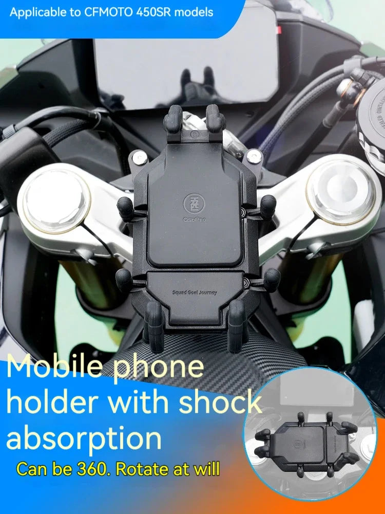 Soporte Premium para Celular CFMOTO 450SR – Amortiguador Antivibración y Giro 360° para Navegación Segura en Moto
