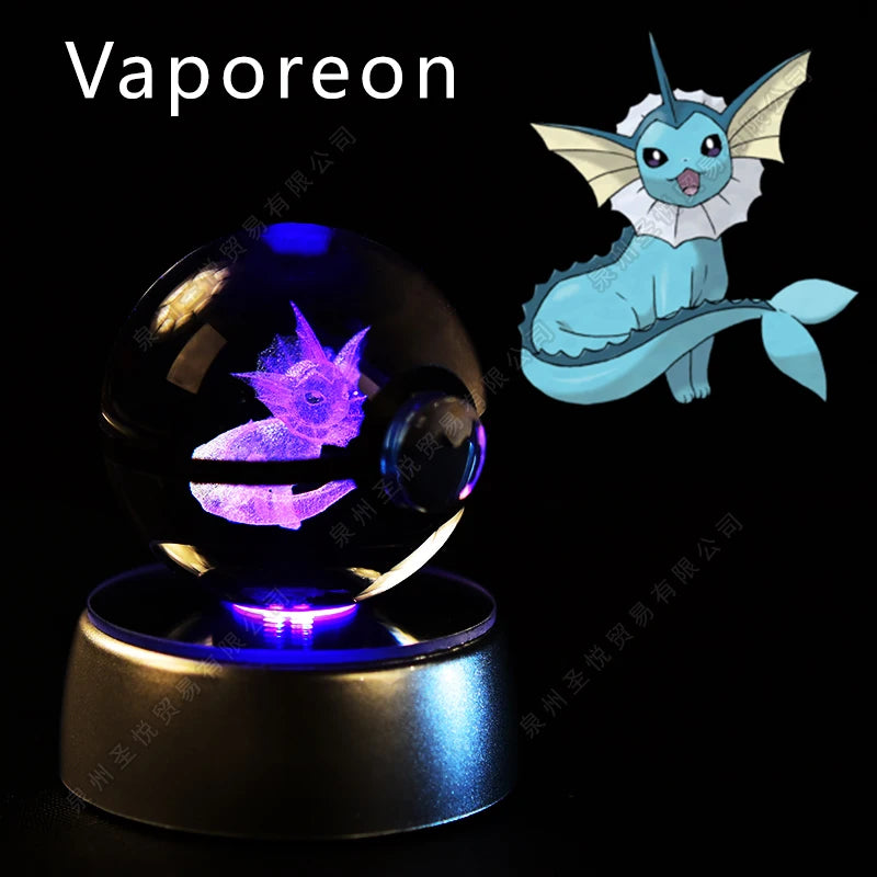 Lámpara Pokebola LED 3D con Base Multicolor | Pikachu, Mewtwo, Gengar, Snorlax y más