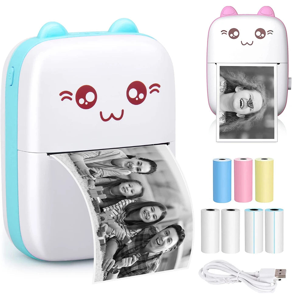Mini Impresora Térmica Portátil Bluetooth | Sin Tinta, Recargable y Multifuncional para Fotos, Notas y Estudio