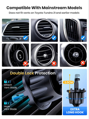 Soporte TOPK para Celular en Auto – Montaje en Ventila de Aire | Compatible con Teléfonos Grandes (4.5''–6.7")