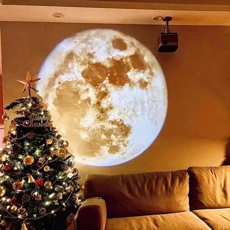 Lámpara Proyector Luna y Tierra – Luz Ambiental con Proyección Giratoria Dormitoria | USB | Ideal paro, Regalo o Decoración