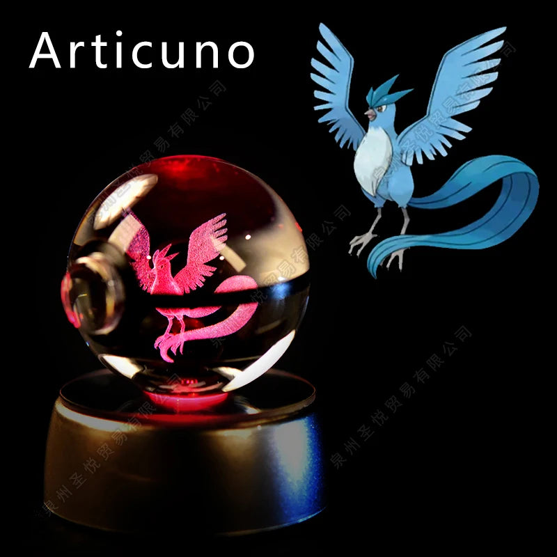 Lámpara Pokebola LED 3D con Base Multicolor | Pikachu, Mewtwo, Gengar, Snorlax y más