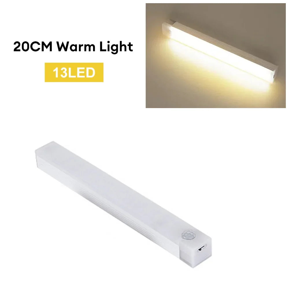 Luz Nocturna LED con Sensor de Movimiento Recargable USB Tipo C – Para Armarios, Escaleras y Cocina