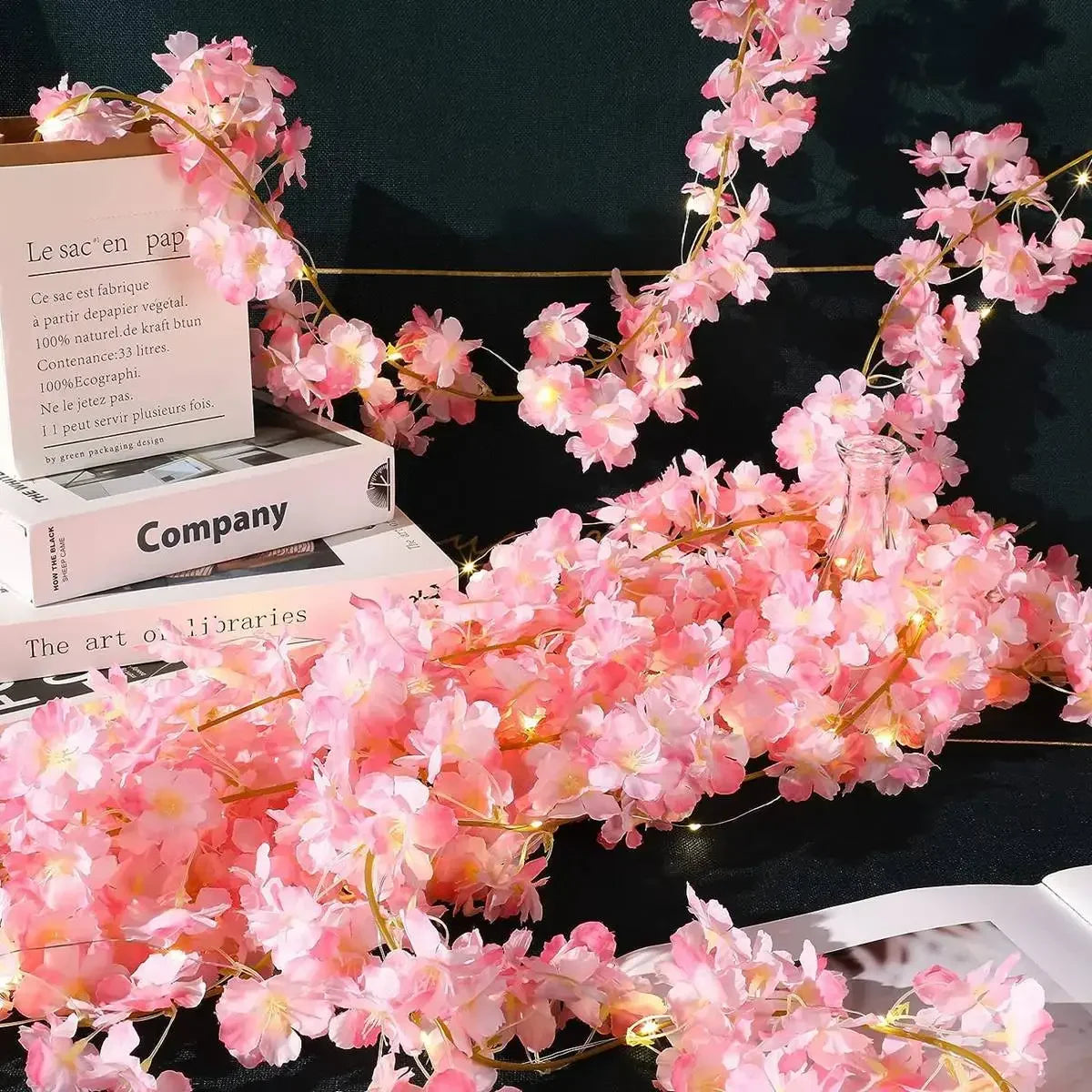 Guirnalda de Luces Sakura 2M – 20 LEDs | Luces de Hadas con Flores Artificiales para Habitación, Boda, Navidad o Eventos